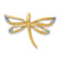 14k Yellow Gold and Rhodium Over 14k Yellow Gold Dragonfly Chain Slide Pendant