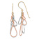 14k Tri-color Gold Diamond-Cut Tear Drop Dangle Earrings