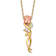 10k Yellow Gold  12k Rose Gold and 12k Green Gold Accent Diamond Rose
Pendant  18 Inch Chain