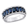 Blue Sapphire and Diamond 14K White Gold Ring 3.44ctw