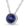 Round Tanzanite and Cubic Zirconia Rhodium Over Sterling Silver Pendant
with chain, 1.34ctw