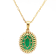 6.89 Ctw Emerald and 0.25 Ctw White Diamond Pendant in 14K YG