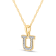 White Diamond Accent 10k Yellow Gold U Initial Pendant With 18” Rope Chain
