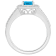 8x6mm Oval Blue Topaz 1/5 ctw Diamond Rhodium Over Sterling Silver Halo Ring