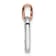 14k White Gold and 14k Rose Gold Small Dog Tag with Heart Diamond Pendant