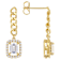 Graceful Emerald-Cut CZ Drop Earrings In 14K Gold Over Sterling Silver