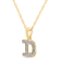 White Diamond Accent 10k Yellow Gold D Initial Pendant With 18” Rope Chain