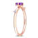 Amethyst and White Topaz 10K Rose Gold Stackable Ring 0.44ctw