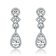 CZ Teardrop Halo Dangle Earrings In Sterling Silver