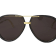 Gucci Black and Gold Tone Aviator Frame / Brown Lens Sunglasses