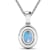 0.96ctw 14K White Gold Aquamarine and White Diamond Pendant with 18 inch
Cable Chain
