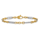 14K Two-Tone Oval and Paperclip Link 7.5 Inch Bracelet