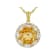 Citrine And White Zircon Pendant Necklace In 18K Gold Over Sterling
Silver 5.73ctw