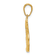 14k Yellow Gold Polished and Textured Running Shoe with Wings Pendant