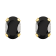 6x4mm Oval Black Onyx 10k Yellow Gold Stud Earrings