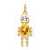 10k Yellow Gold Yellow Citrine Simulant November Birthstone and Clear
Cubic Zirconia Boy Charm