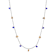 Two-tone Base Metal Charm Color Bead Necklace 40 inch