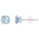 5mm Round Aquamarine Rhodium Over 10k White Gold Stud Earrings