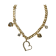 Gold Tone Crystal Heart Charm Necklace.