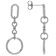 Round CZ Dangle Earrings In Sterling Silver