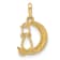 14K Yellow Gold Childrens Cubic Zirconia Cat and Moon Pendant