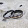 VENICE Black Ceramic Wedding Band with Rose Gold Groove 4mm