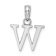Rhodium Over 14k White Gold Polished Block Letter W Initial Pendant