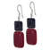 Sterling Silver Polished Black Agate and Red Jadeite Dangle Earrings
