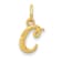 10K Yellow Gold Polished Letter c Initial Charm