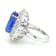 17.89 Ctw Tanzanite and 3.21 Ctw White Diamond Ring in 18K WG