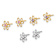 14k Two-tone Gold Multi-Color Cubic Zirconia 7mm Three Flower Stud
Earrings Set