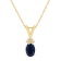7x5mm Oval Sapphire with Diamond Accents 14k Yellow Gold Pendant With Chain