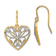 14K Yellow Gold and Rhodium Over 14K Yellow Gold Polished Filigree Heart
Dangle Earrings