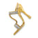 14K Two-tone Gold 3D Textured Diamond High Heel Charm