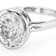 Bezel Set Oval Moissanite Solitaire Ring In Platinum-Enhanced Sterling Silver