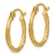 14k Yellow Gold Satin and Diamond-Cut Twisted 11/16" Hoop Earrings