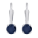 4mm Round Sapphire Rhodium Over 14k White Gold Drop Earrings