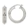 Sterling Silver Polished and DIamond-cut Beaded Hoop Earrings