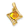 10k Yellow Gold 1.25 cttw Citrine and Accent Diamond Pendant