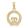 14k Yellow Gold Satin, Textured and Diamond-Cut Claddagh Pendant