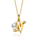 Initial N CZ And Pearl Simulant Pendant Necklace In 14K Gold Over Brass