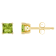 4mm Princess Cut Peridot 14k Yellow Gold Stud Earrings