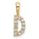 14K Yellow Gold Lab Grown Diamond Letter D Initial Pendant