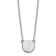 Rhodium Over Sterling Silver Tiny Circle Block Letter J  Initial Necklace