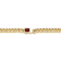 Ruby Color CZ Halo Cluster Curb Chain Bracelet In 14K Gold Over Brass