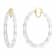 14K Yellow Gold Over Sterling Silver XL Bamboo Acrylic Hoops in Clear