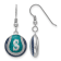 Rhodium Over Sterling Silver MLB LogoArt Seattle Mariners Enamel Earrings