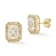 Rachel Zoe Radiant Cut CZ Stud Earrings in 14K Gold Over Sterling Silver