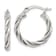 Sterling Silver Twisted Textured 3x20mm Hoop Earrings