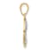 14k Two-tone Gold Diamond-Cut Butterflies on Circle Pendant